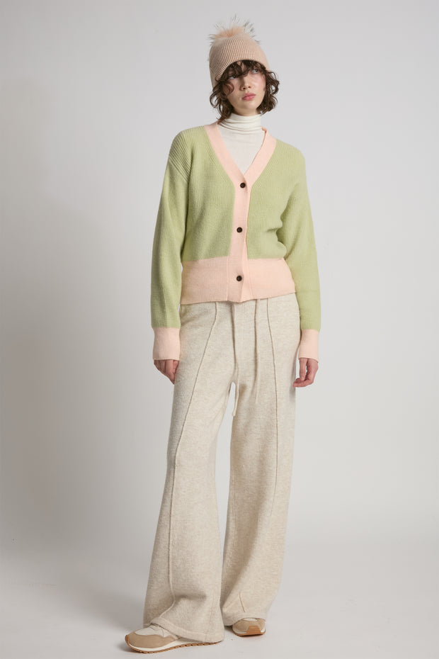 Pastel Color Block Cardigan