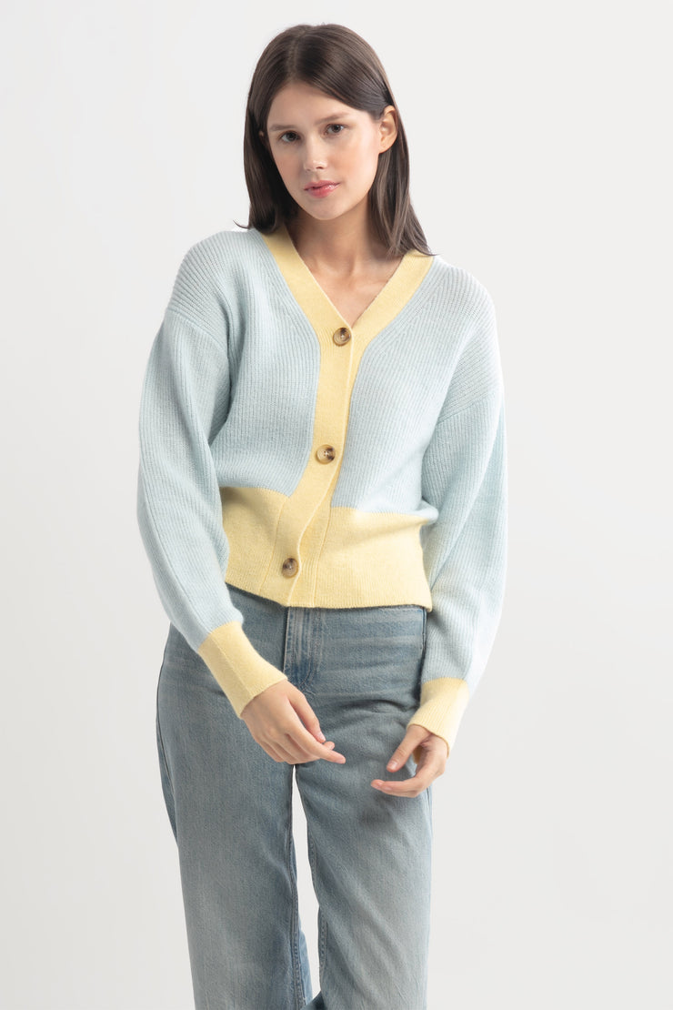 Pastel Color Block Cardigan