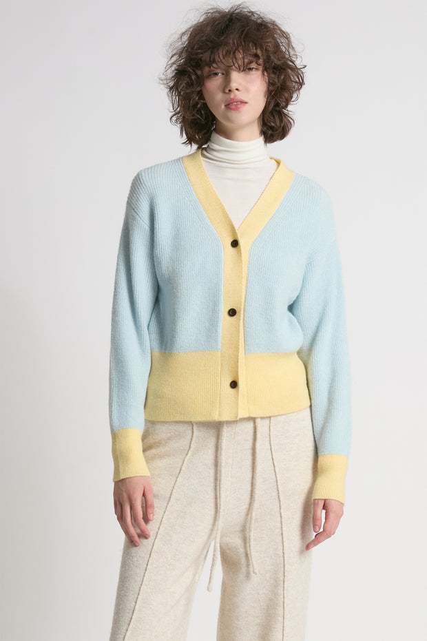 Pastel Color Block Cardigan