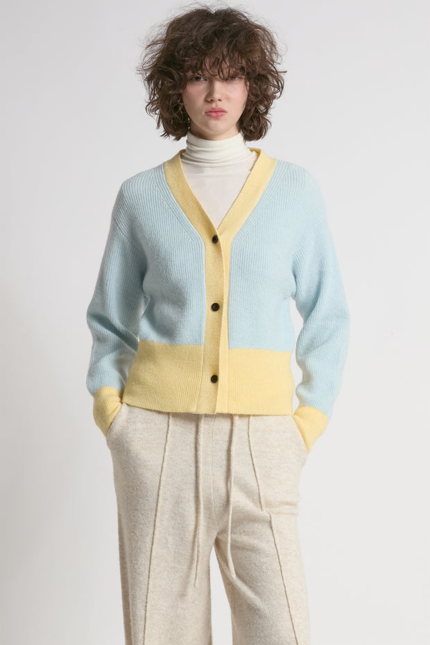 Pastel Color Block Cardigan