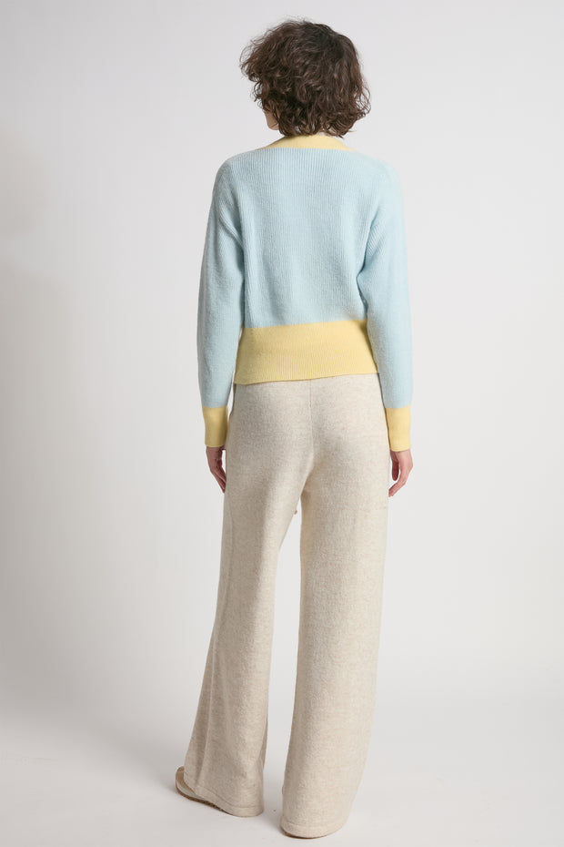 Pastel Color Block Cardigan