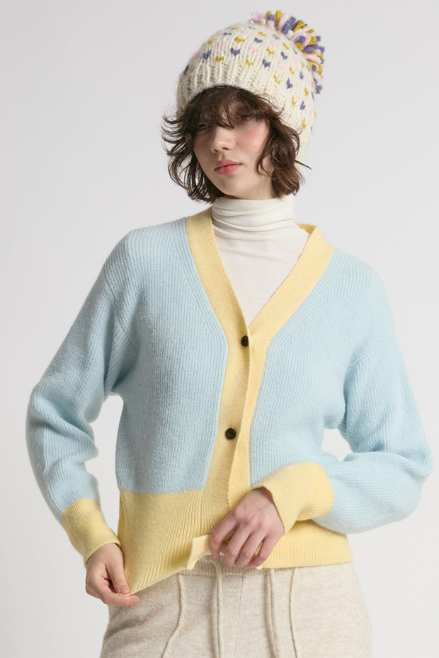Pastel Color Block Cardigan