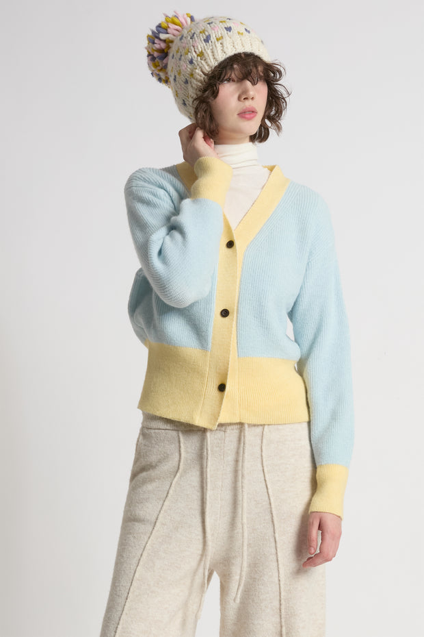 Pastel Color Block Cardigan
