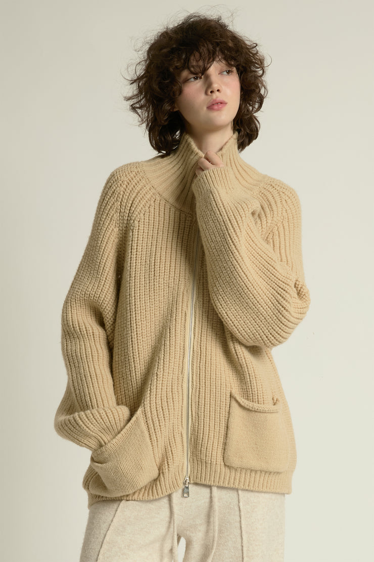 Chunky Zip Cardigan