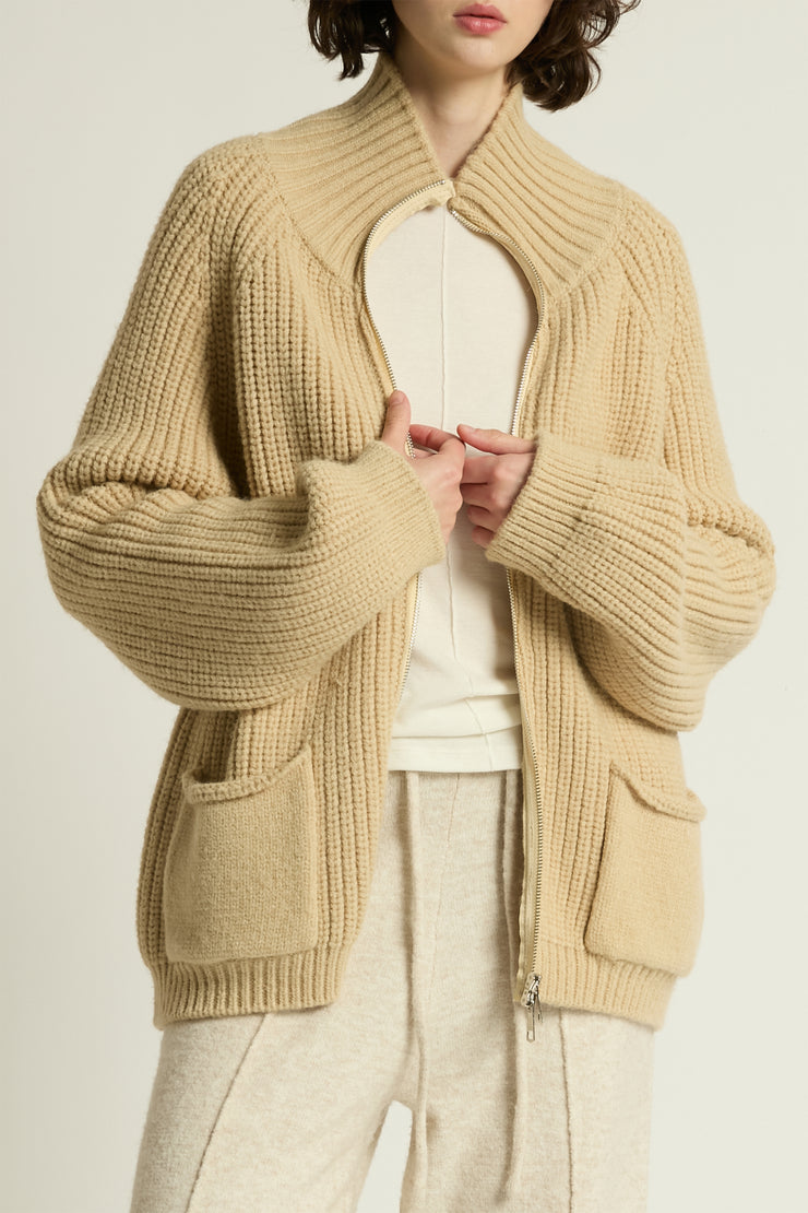 Chunky Zip Cardigan