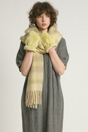 Shearling Fingerless Color Mittens
