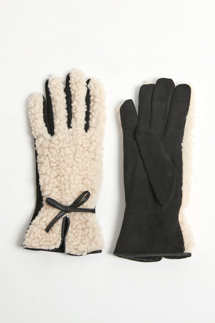 Sherpa Bow Trim Gloves