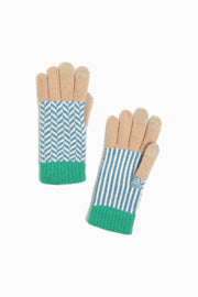 Vintage Chevron Wool Knit Gloves