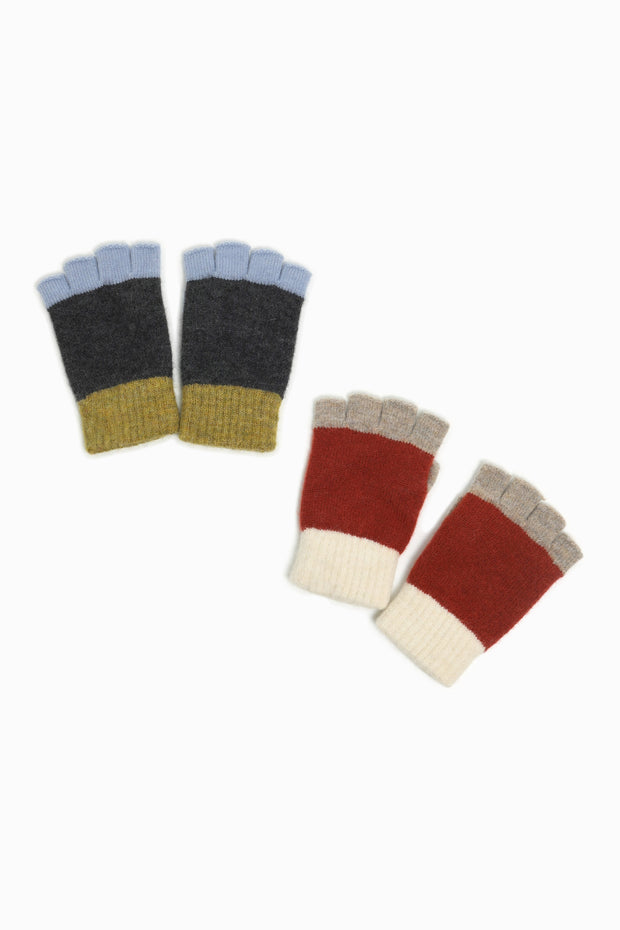 Color Block Fingerless Gloves