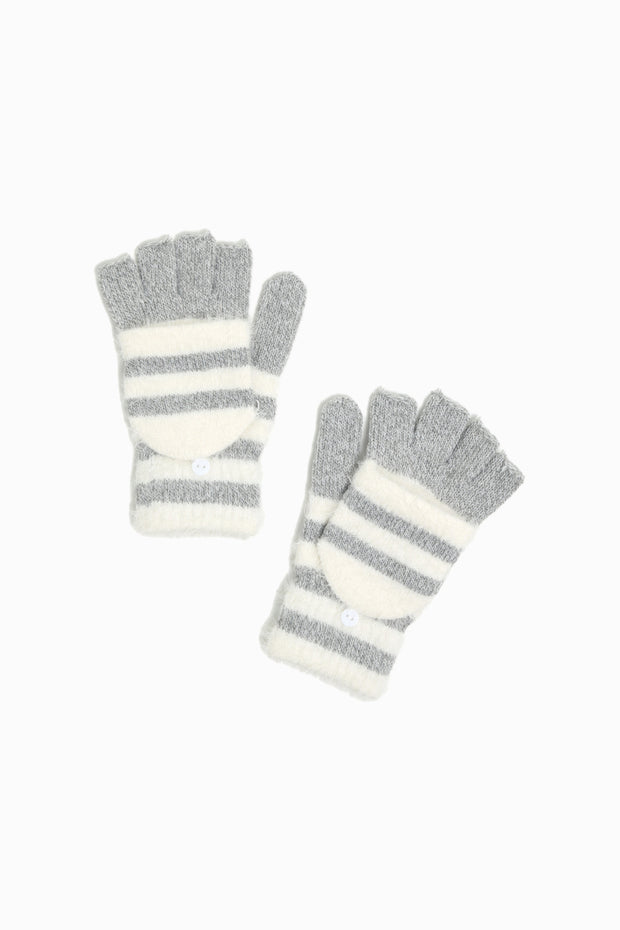 Eyelash Fingerless Flip Mittens