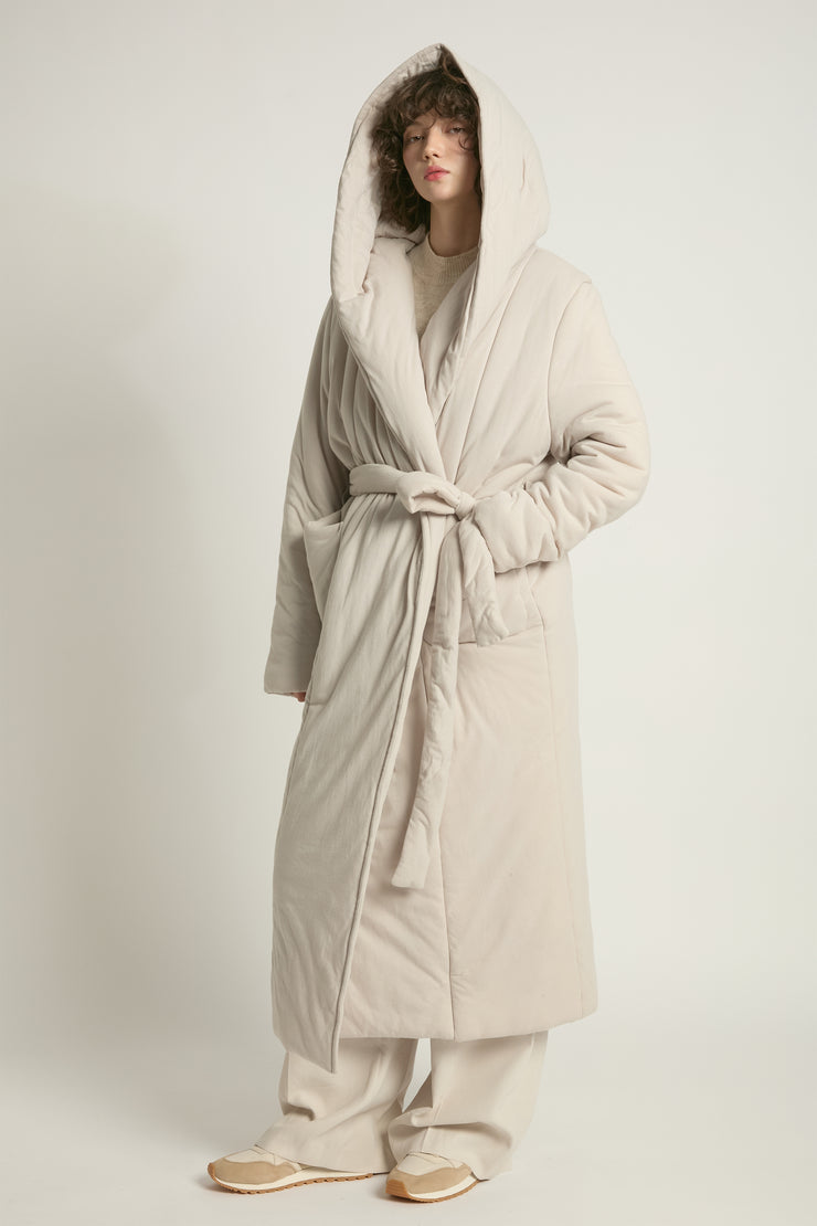 Belted Cotton Jersey Robe Coat