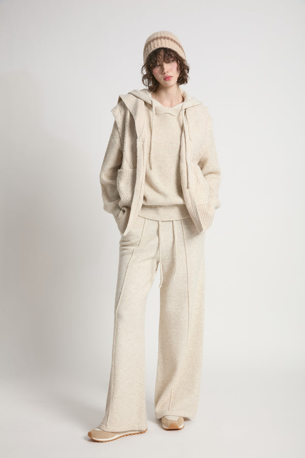 Cable Knit Open Front Vest