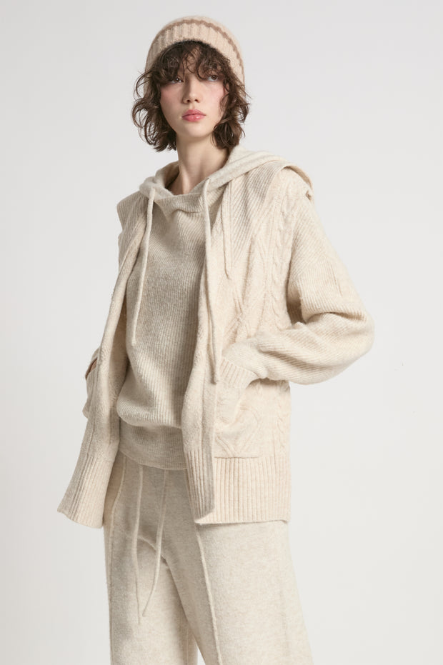 Cable Knit Open Front Vest