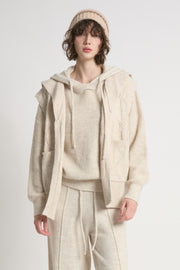 Cable Knit Open Front Vest