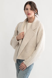 Flap Collar Crop Cardigan