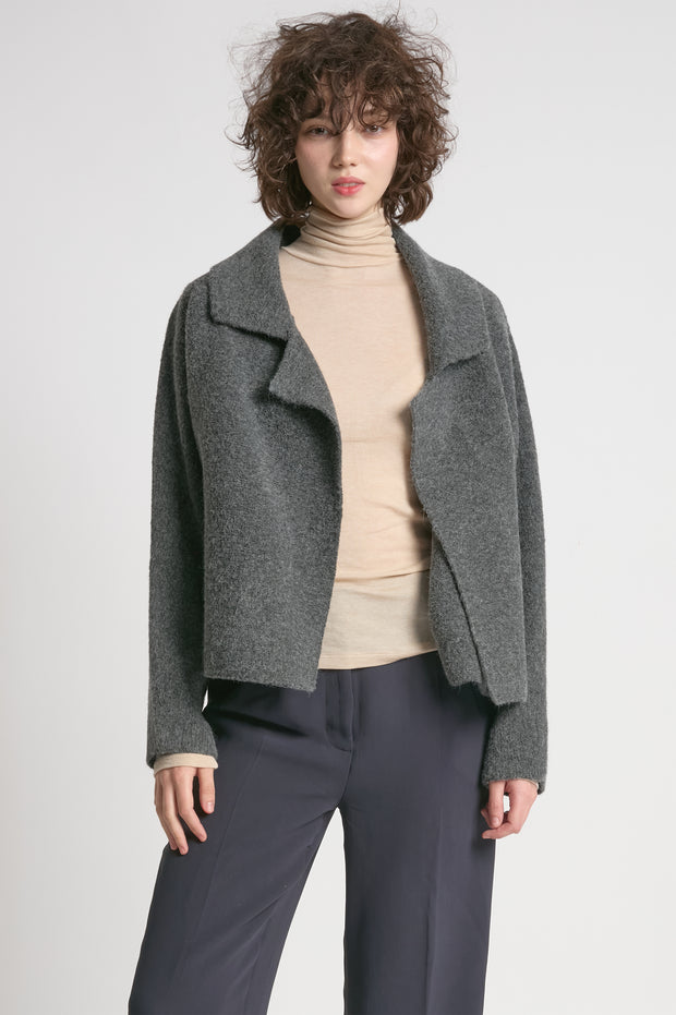 Flap Collar Crop Cardigan