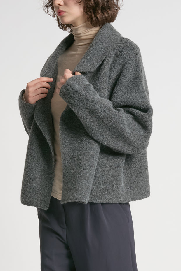 Flap Collar Crop Cardigan