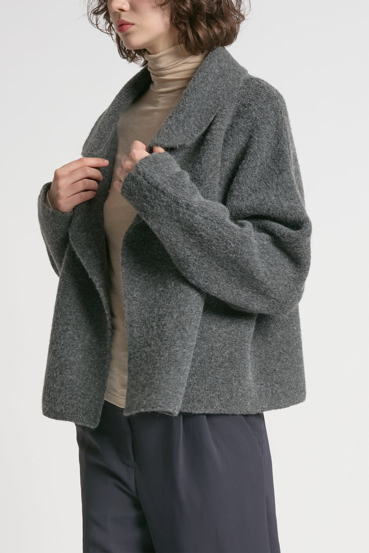 Flap Collar Crop Cardigan