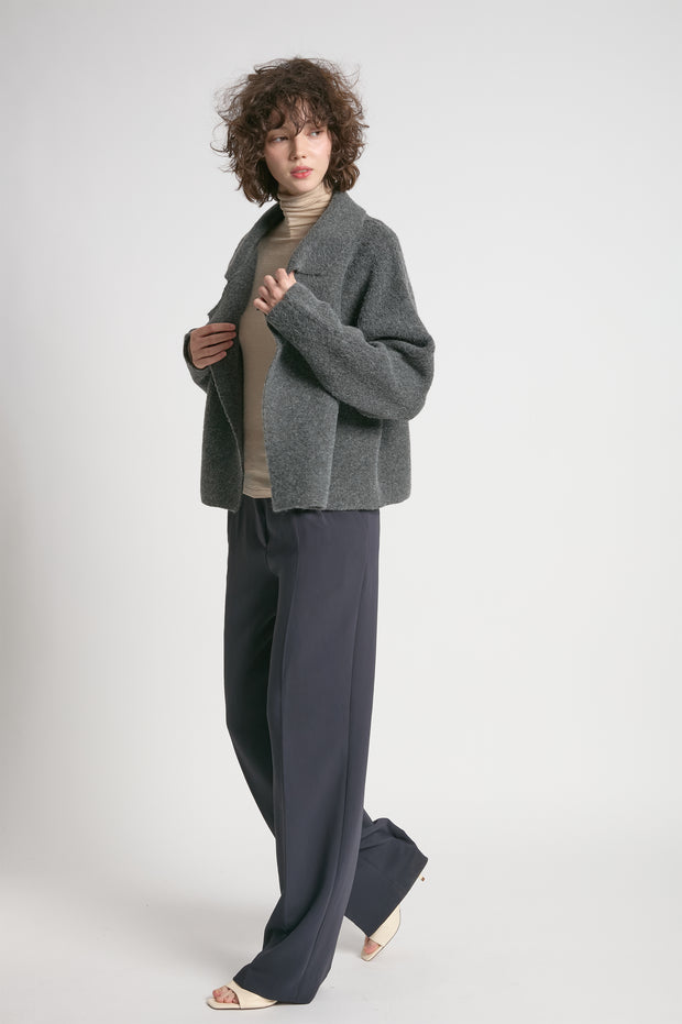 Flap Collar Crop Cardigan