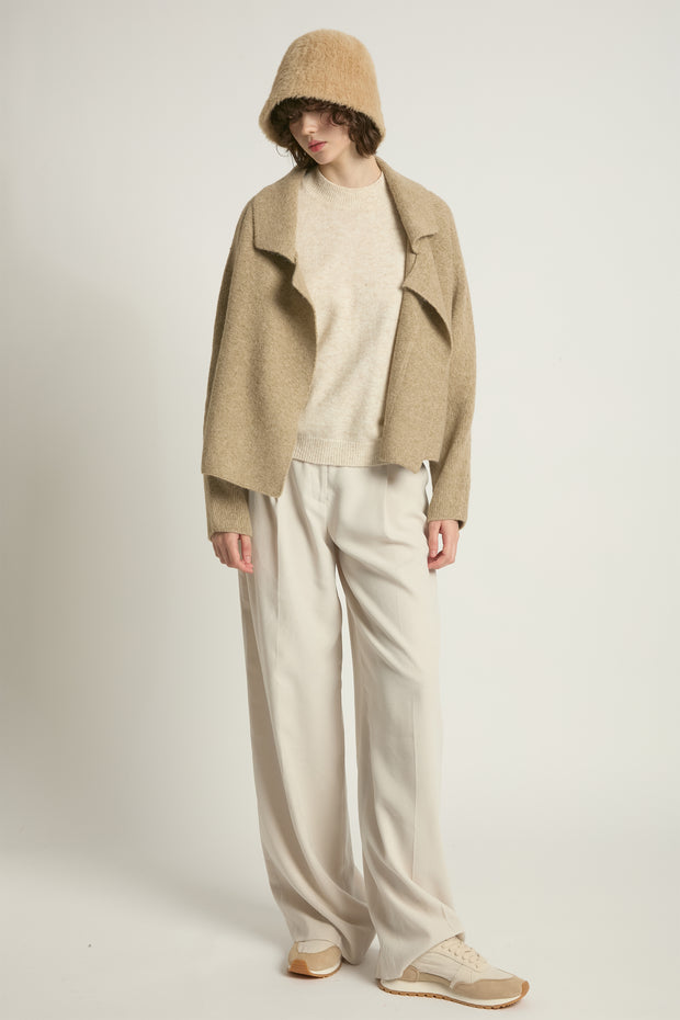 Flap Collar Crop Cardigan