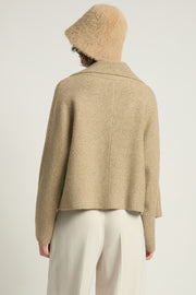Flap Collar Crop Cardigan