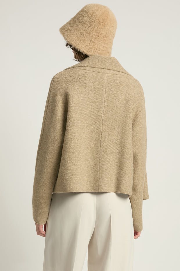 Flap Collar Crop Cardigan