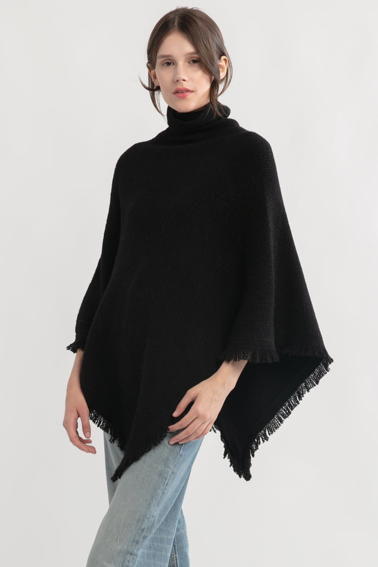 Tassel Knit Cape Poncho