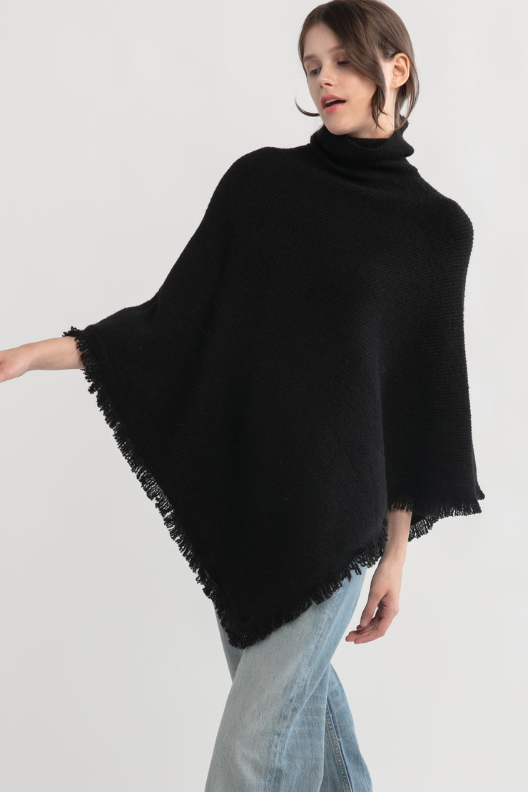 Tassel Knit Cape Poncho