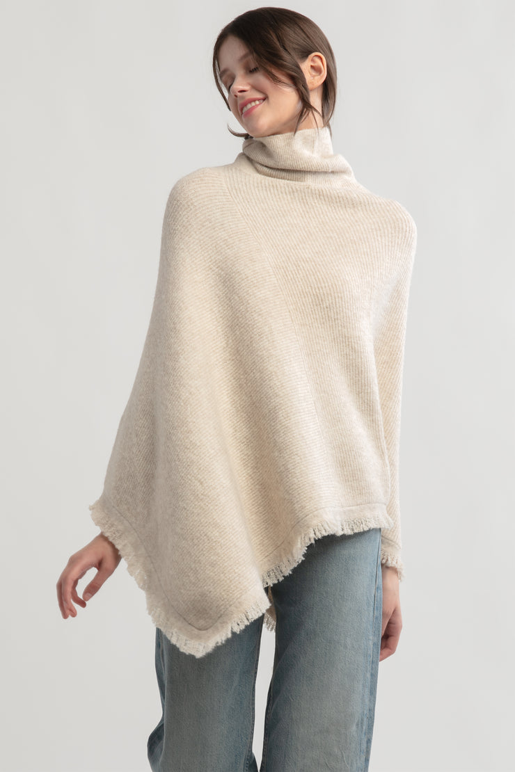 Tassel Knit Cape Poncho