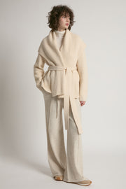 Shawl Collar Belt Cardigan