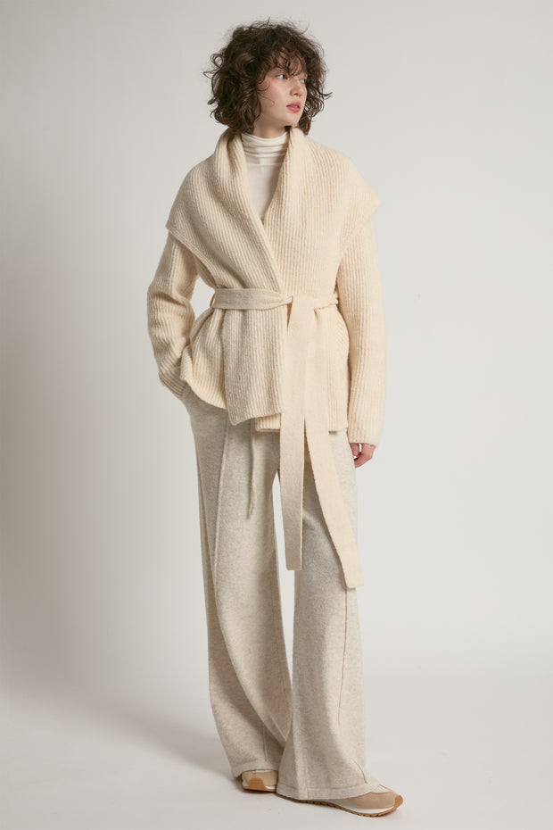 Shawl Collar Belt Cardigan