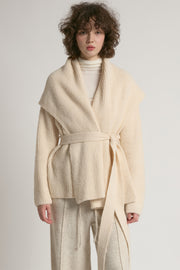 Shawl Collar Belt Cardigan