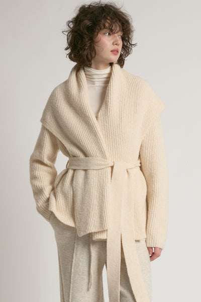 Shawl Collar Belt Cardigan