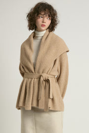 Shawl Collar Belt Cardigan