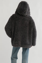 Shaggy Hood Fur Jacket