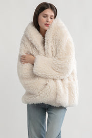 Shaggy Hood Fur Jacket