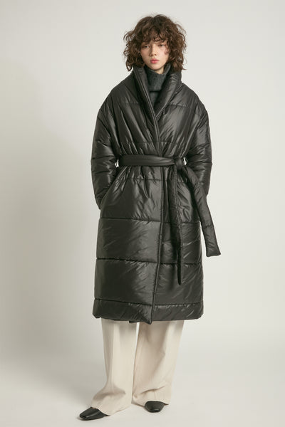 Glossy Long Puffer Coat