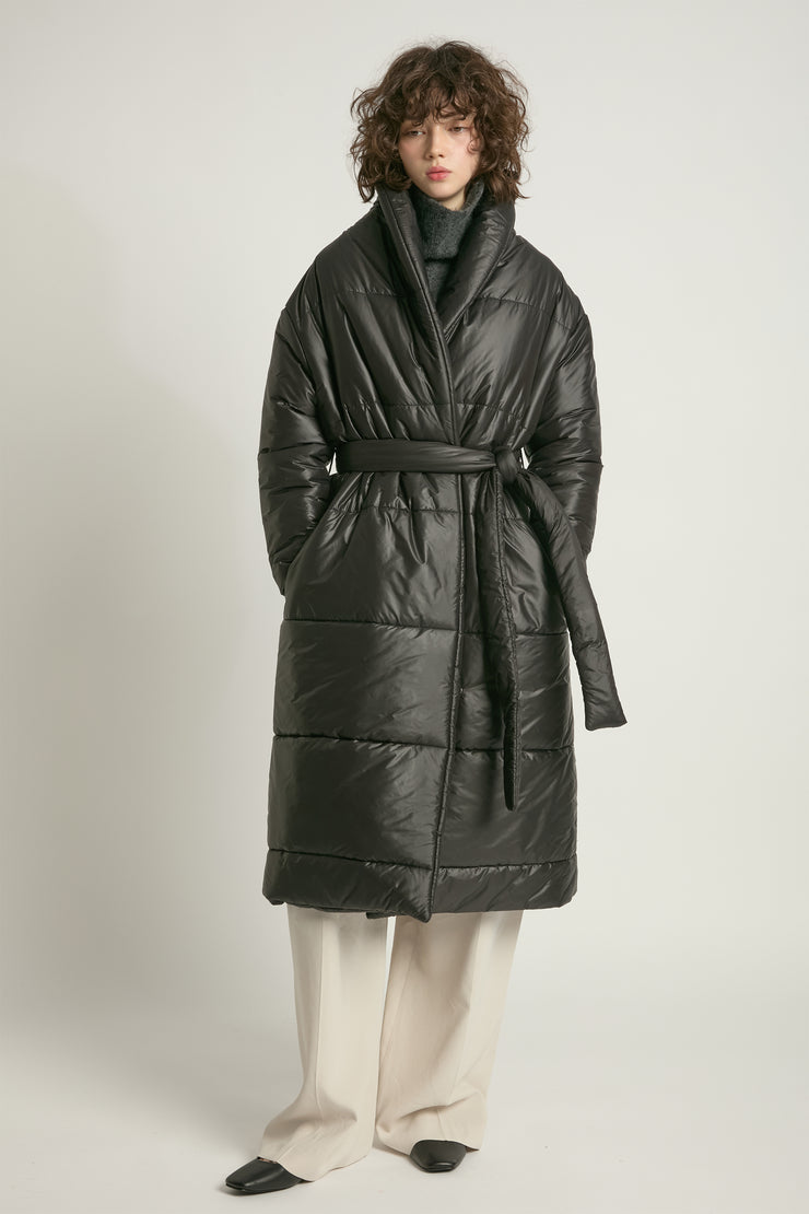 Glossy Long Puffer Coat
