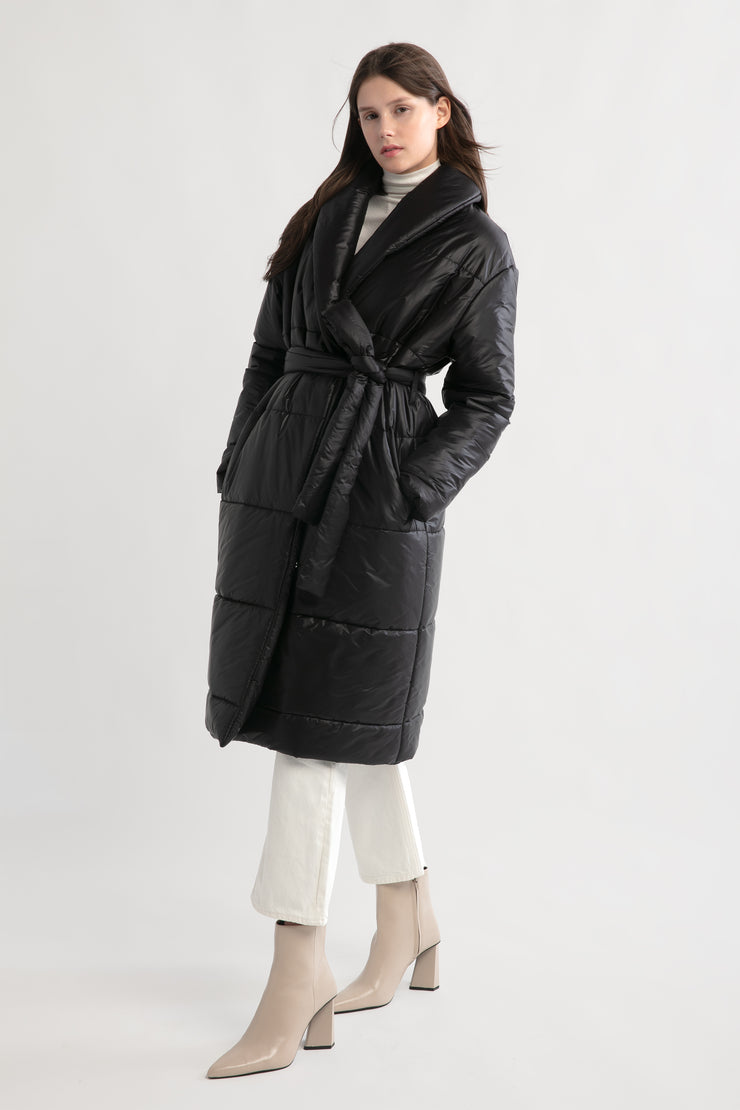 Glossy Long Puffer Coat