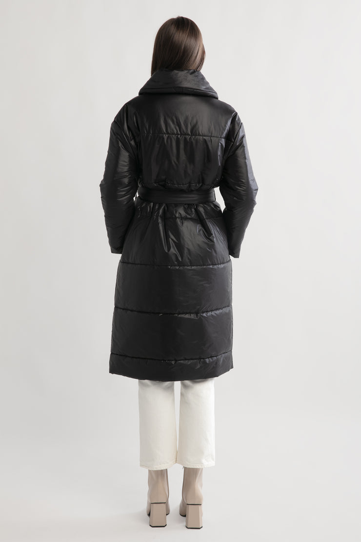 Glossy Long Puffer Coat