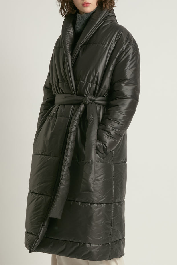 Glossy Long Puffer Coat
