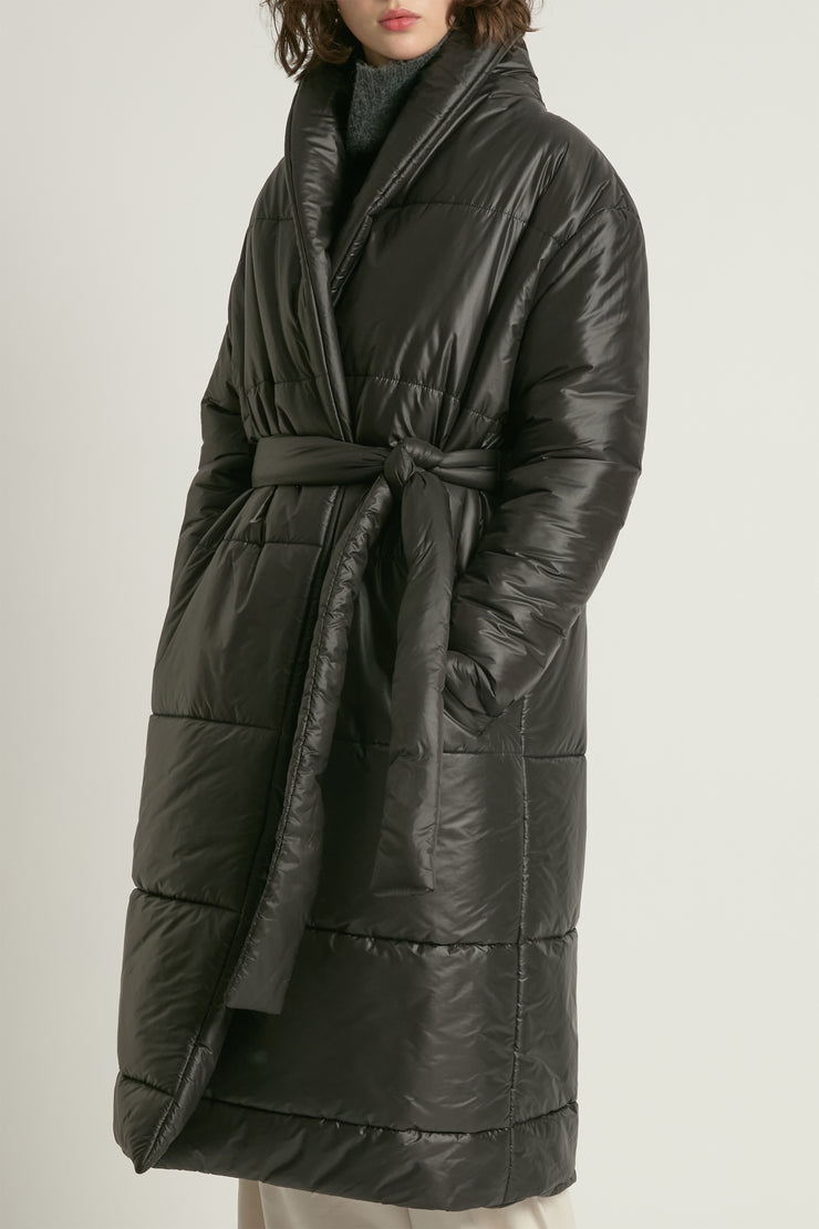Glossy Long Puffer Coat