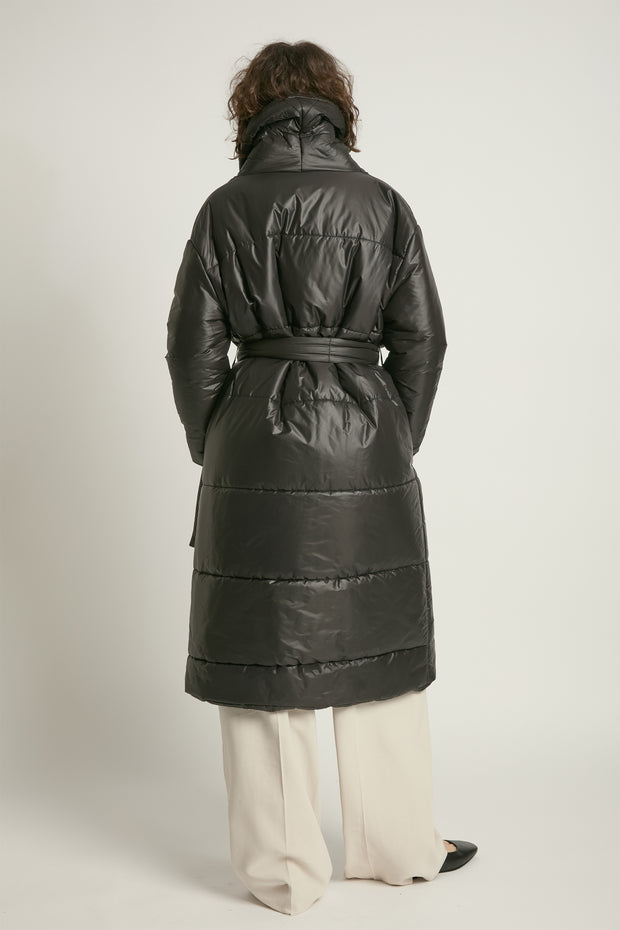 Glossy Long Puffer Coat