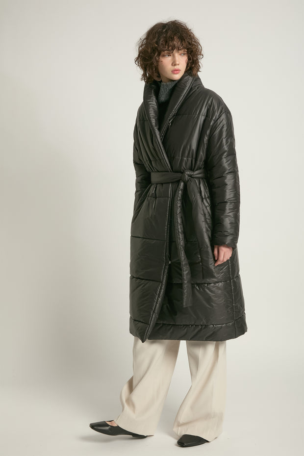 Glossy Long Puffer Coat