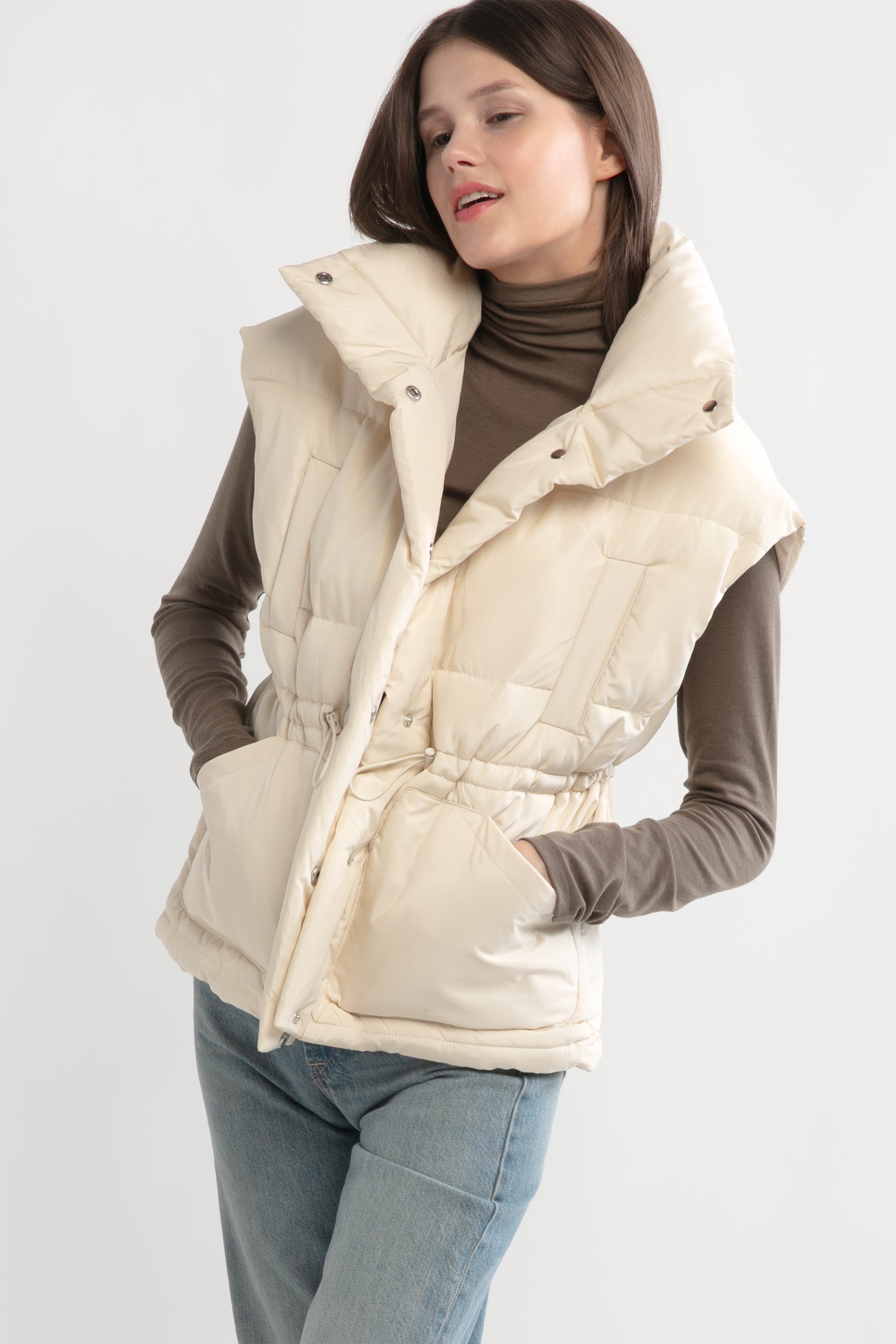 Emma　argue COCOON COAT  PADDING VEST Chevron Quilted Vest – MyAnorak