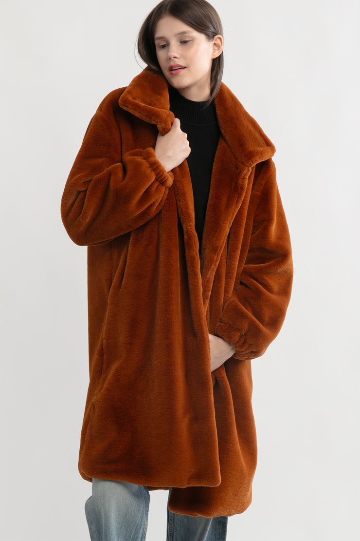 Shearling Stand Collar Coat