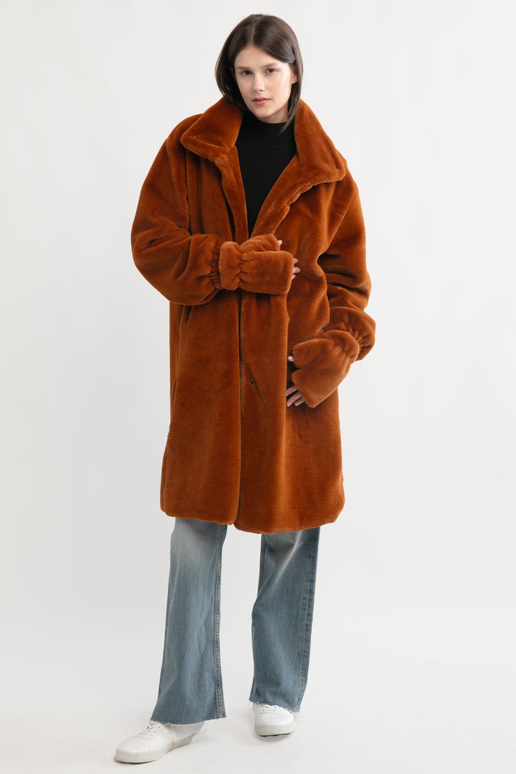 Shearling Stand Collar Coat