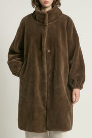 Shearling Stand Collar Coat