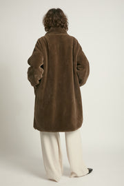 Shearling Stand Collar Coat