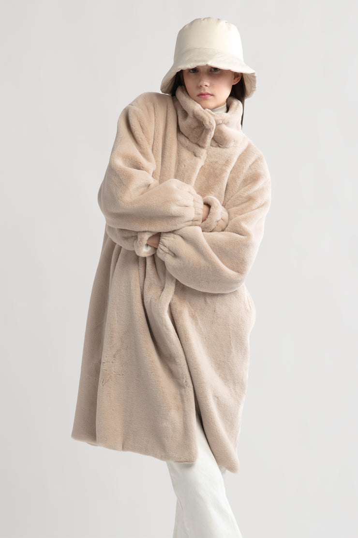 Shearling Stand Collar Coat